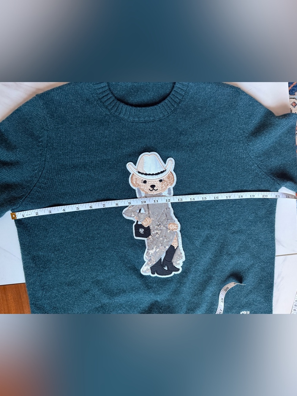 Ralph Lauren Purple Label Line Teal Crewneck Sweater - Picture 8 of 9